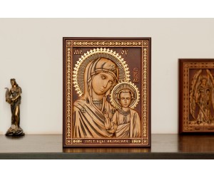 Икона резная Казанская Богородица (поталь)