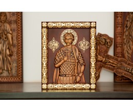 Икона резная Святой Виктор (поталь)